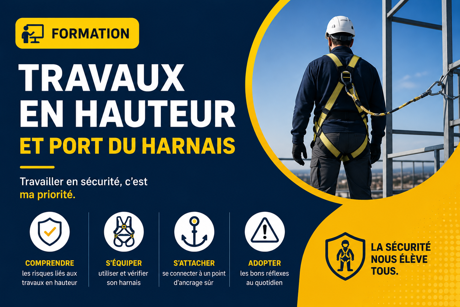 Travaux en hauteur et port du harnais
